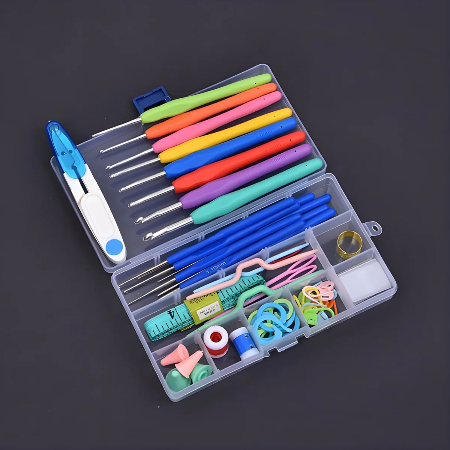 Crochet Beginner Kit with Hooks, Needles & Tools for DIY Craft Learning