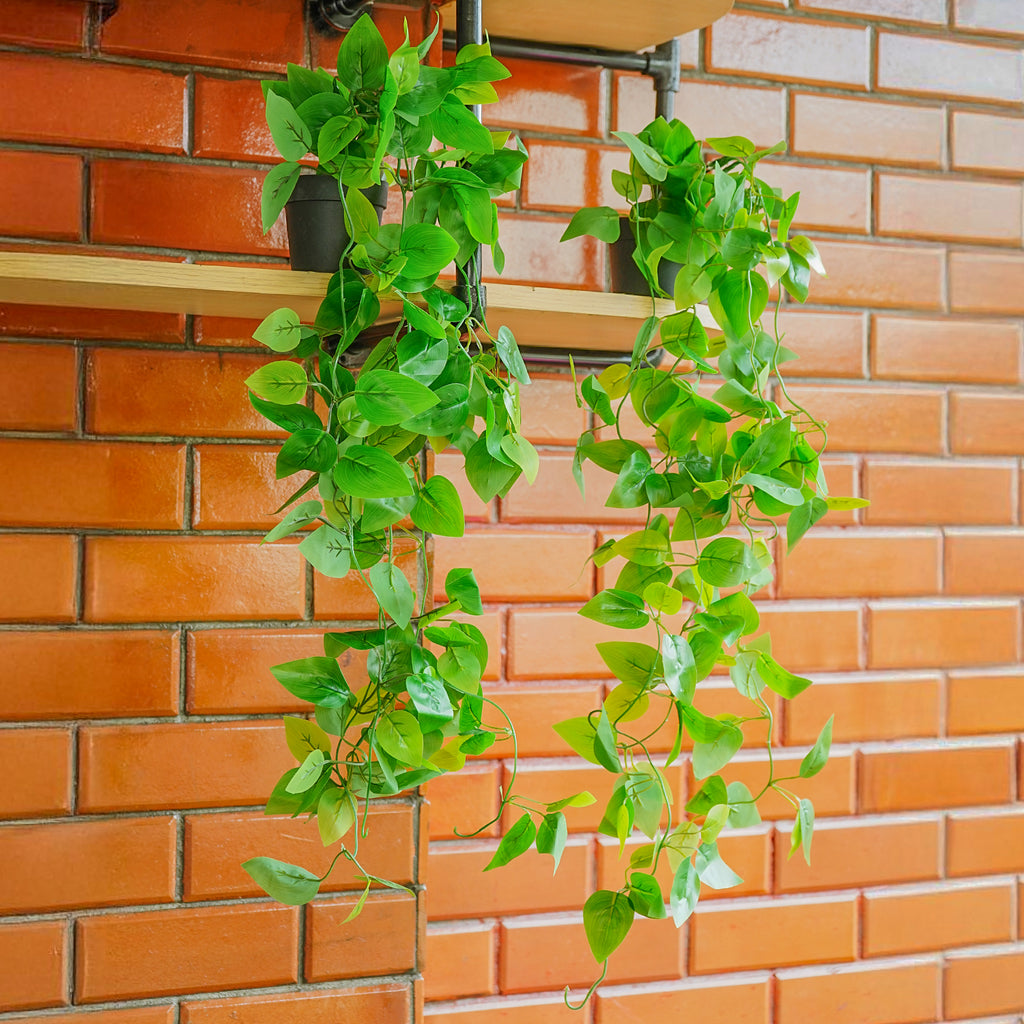 Golden Pothos Hanging Artificial Plants with Pot Set of 2 for Home Decor