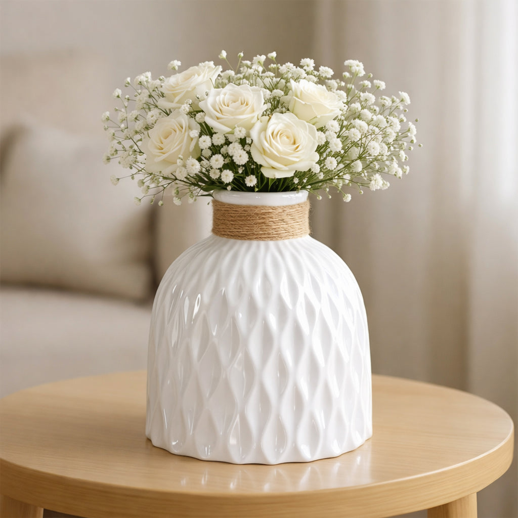 Ceramic Flower Vase for Home Decor, Table Decor & Gifting
