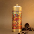 Brass Traditional Printed Filter Coffee Maker for Housewarming, Wedding & Gifting