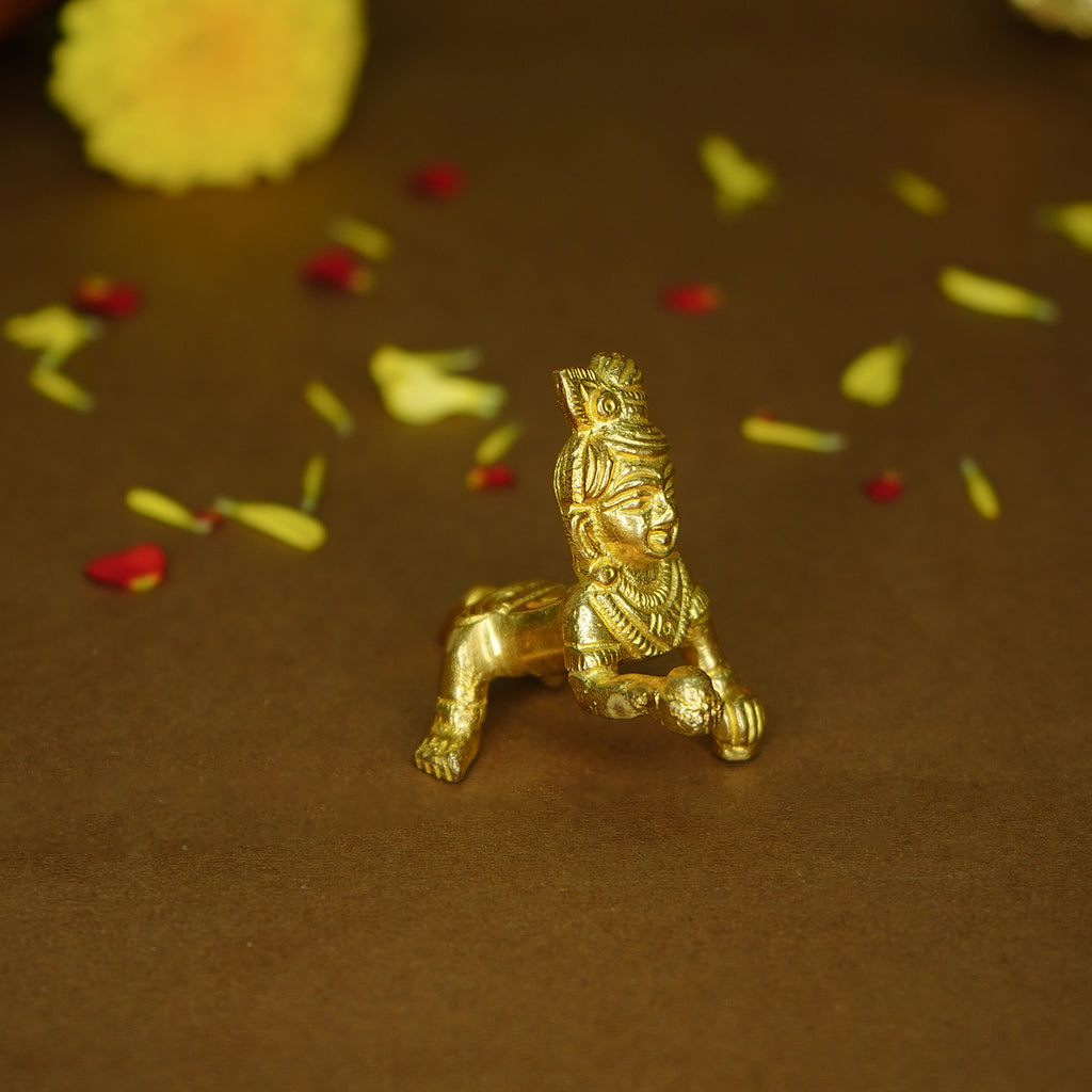 Pure Brass Bal Gopal Idol for Home Decor, Pooja & Gifting