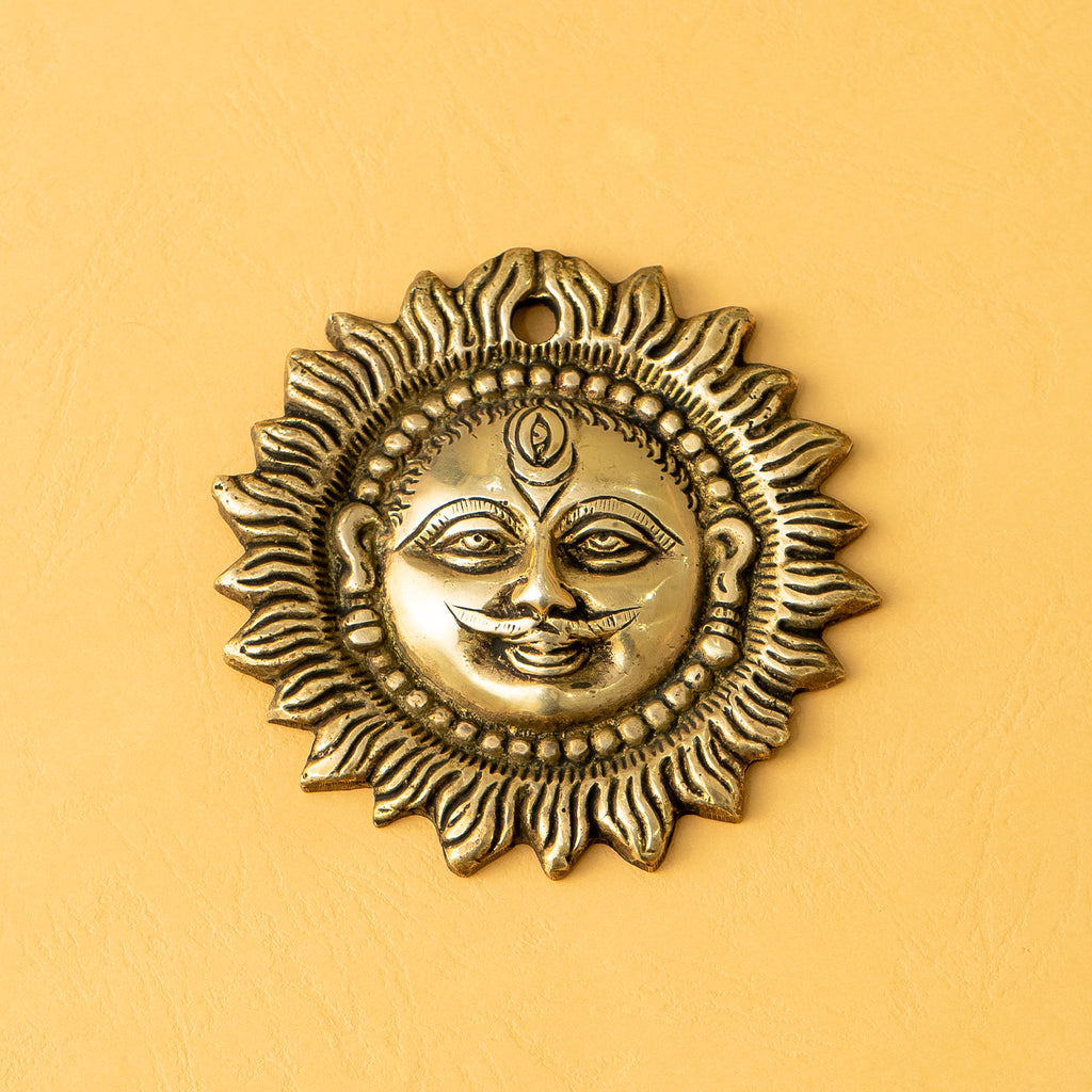 Brass Sun Face Wall Hanging Idol for Vastu  & Home Decor