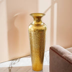 Golden Metal Vase for Home Decor, Living Room & Gifting