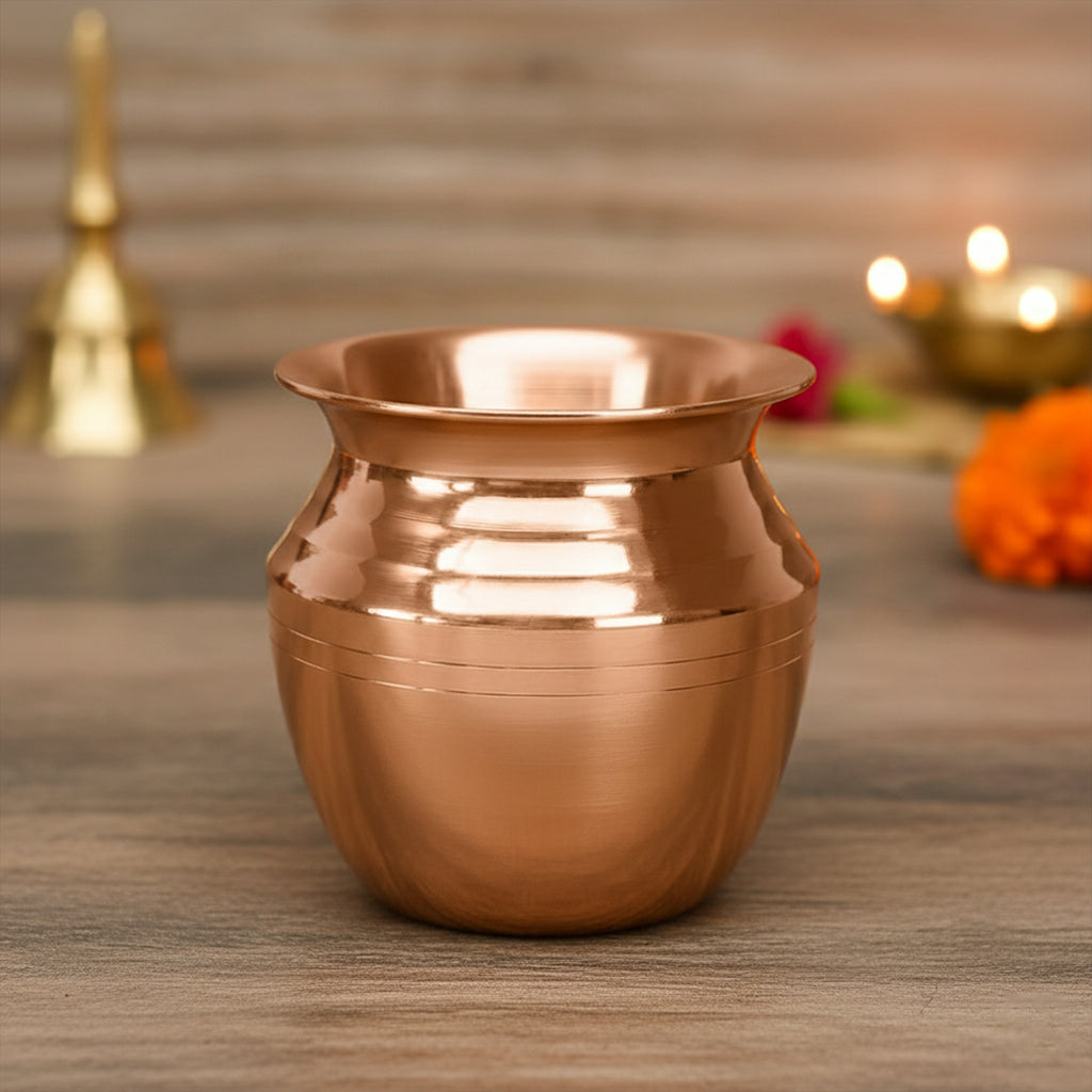 Pure Copper Kalash for Pooja, Temple Use & Gifting