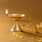 Brass Diya with Stand for Puja & Home Decor