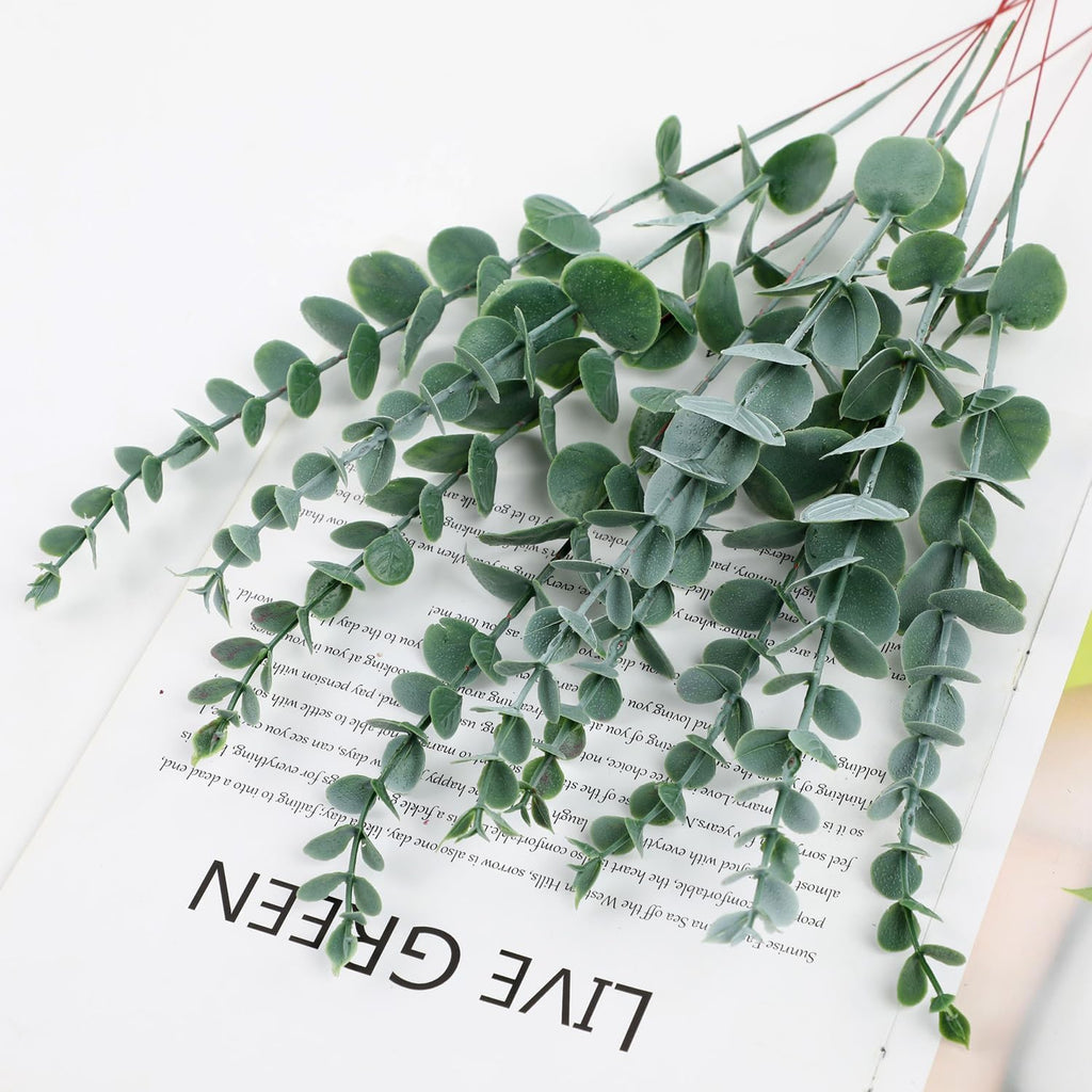 Eucalyptus Leaves Artificial Bunch(18 Stems) for Vase & Home Decor