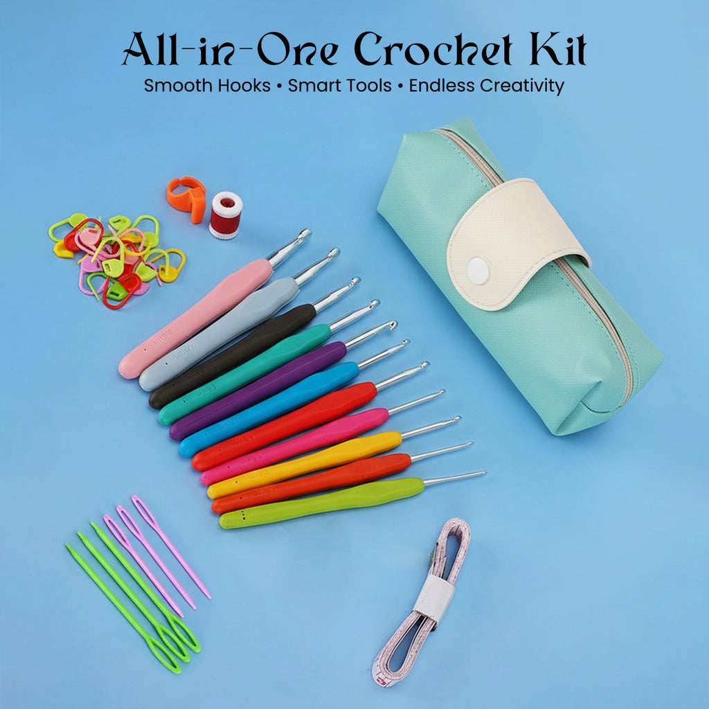 Crochet Hook & Tools Set for Beginners & DIY Craft Learning