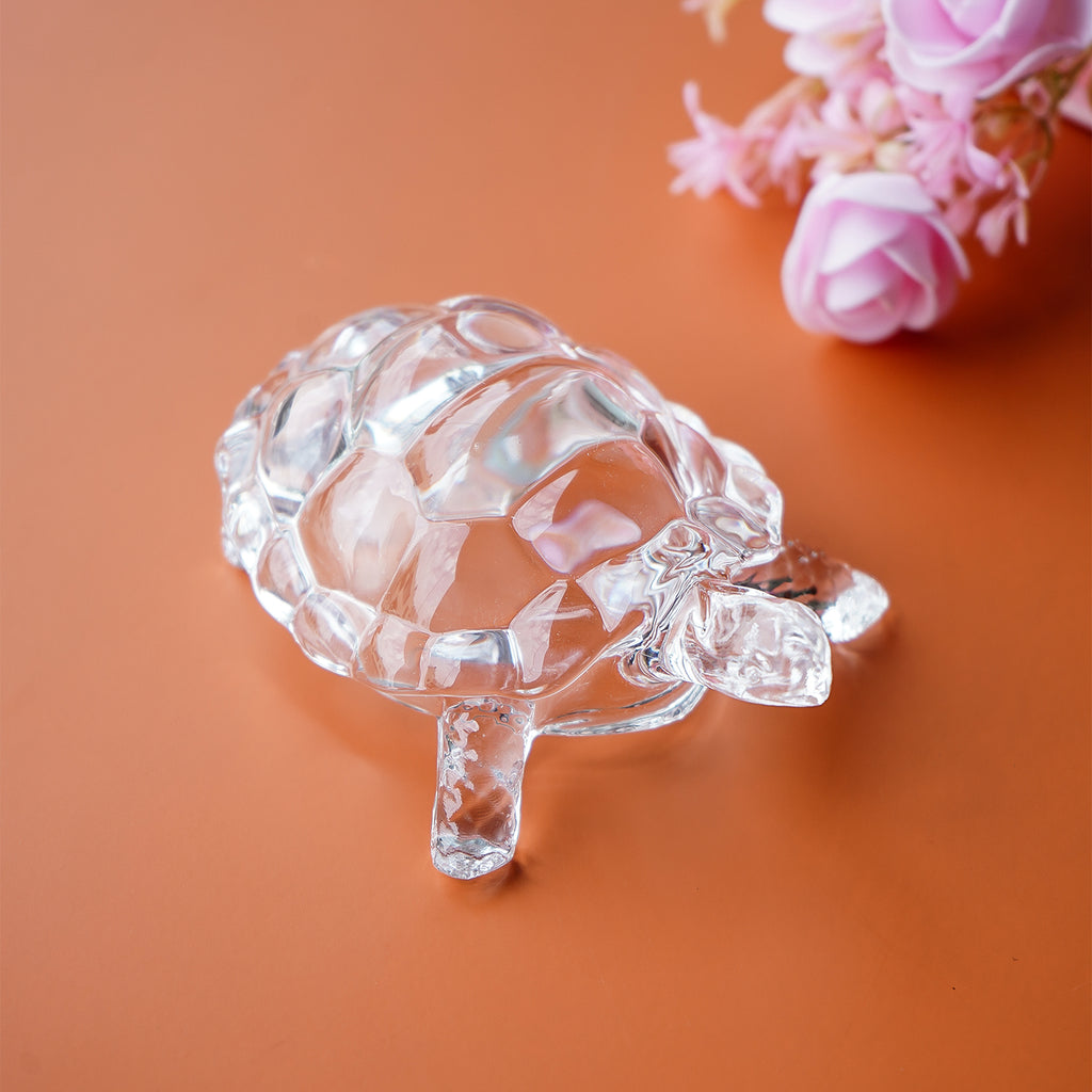 Crystal Glass Tortoise Showpiece for Home Decor & Gifting