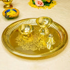 Brass Pooja Thali Set for Festival, Home & Temple