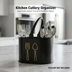 4 Compartment Metal Cutlery Holder with Handle