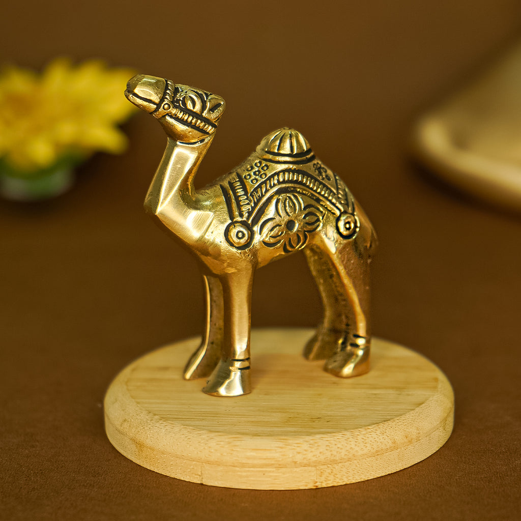 Pure Brass Camel Showpiece for Home, Office & Table Decor