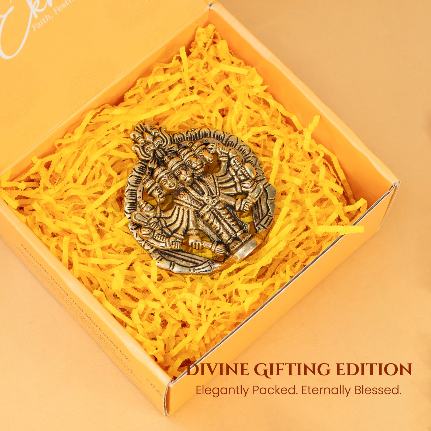 Brass Panchmukhi Hanuman Idol with Gift Box for Housewarming, Wedding & Gifting