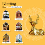 Pure Brass Deer Showpiece for Home Decor, Living Room & Gifting