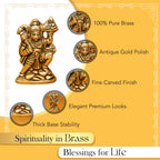 Brass Hanuman Idol for Car Dashboard, Office Desk & Home Decor ( Size - 6cm)