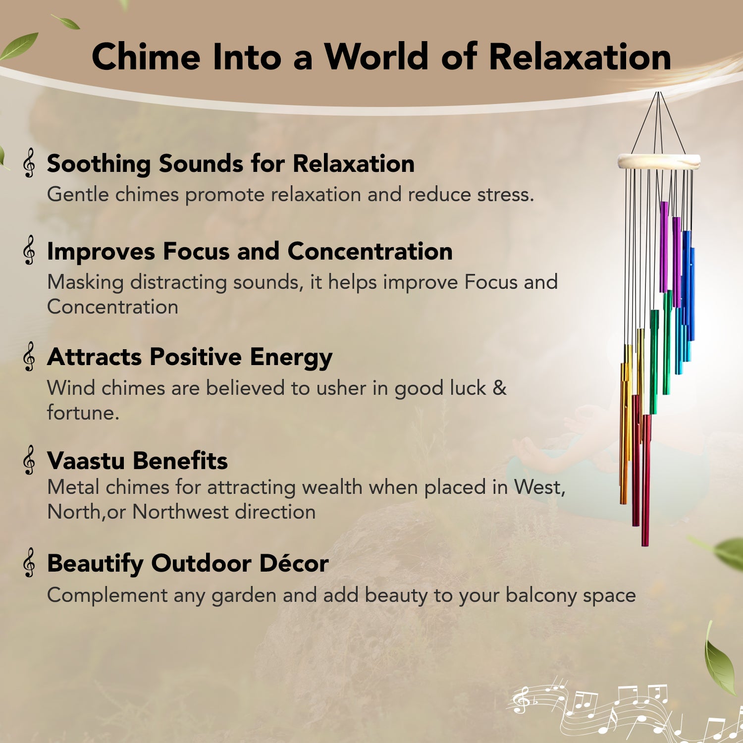 Aluminium Wind Chimes for Home Decor, Balcony & Gifting