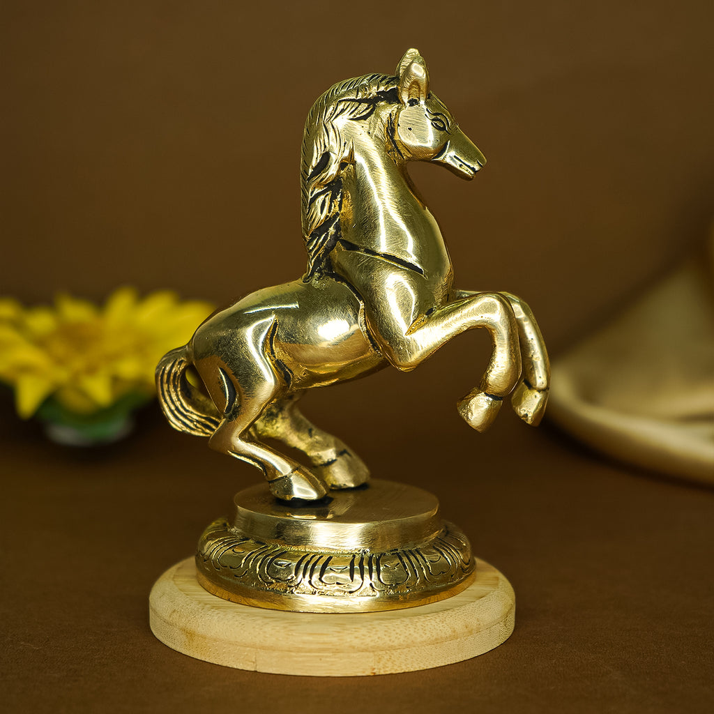 Pure Brass Jumping Horse Showpiece for Home Decor, Office Decor & Gifting