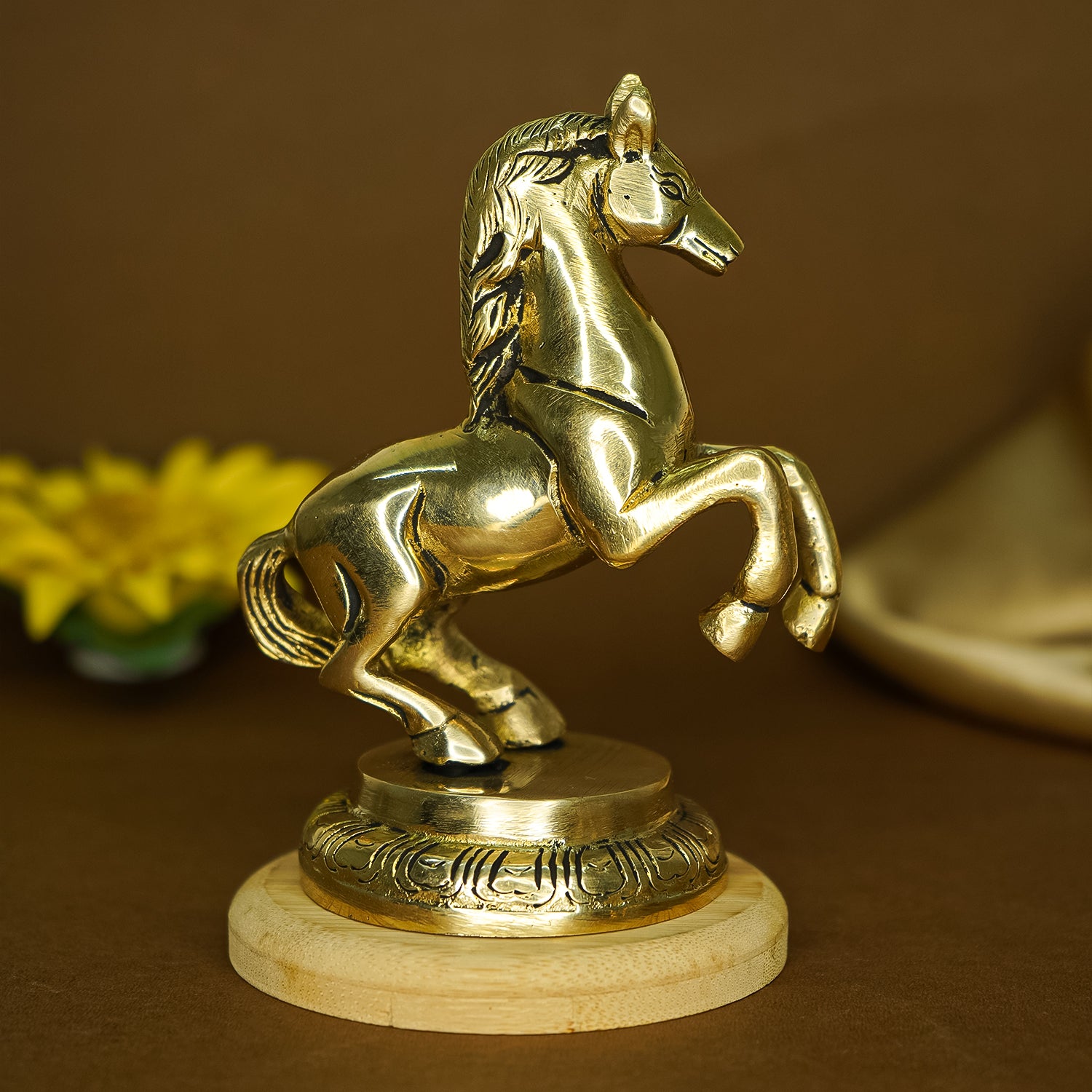 Pure Brass Jumping Horse Showpiece for Home Decor, Office Decor & Gifting