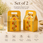 Traditional Multipurpose Foldable Gift Hamper Box Set of 2 (20.5 x 10 x 31 cm)