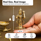 Brass Hanuman Idol for Home Puja, Office Desk & Car Dashboard