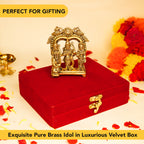 Brass Ram Darbar Murti Idol with Velvet Gift Box for Housewarming, Wedding & Gifting