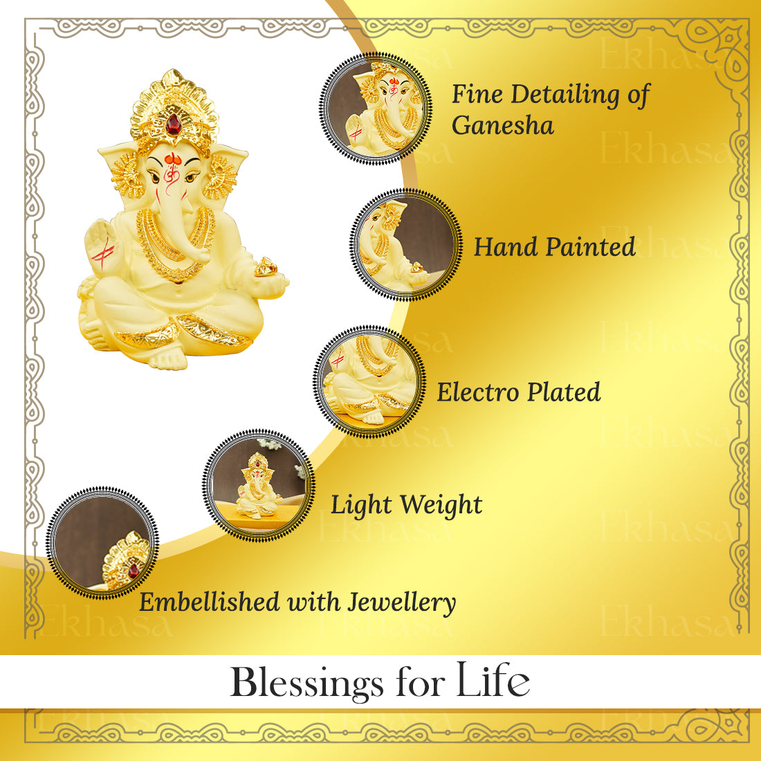 Ganesh Idol for Car Dashboard , Office Desk & Home Decor