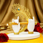 Resin Lord Krishna Hands with Flute Idol for Home Decor & Gifting