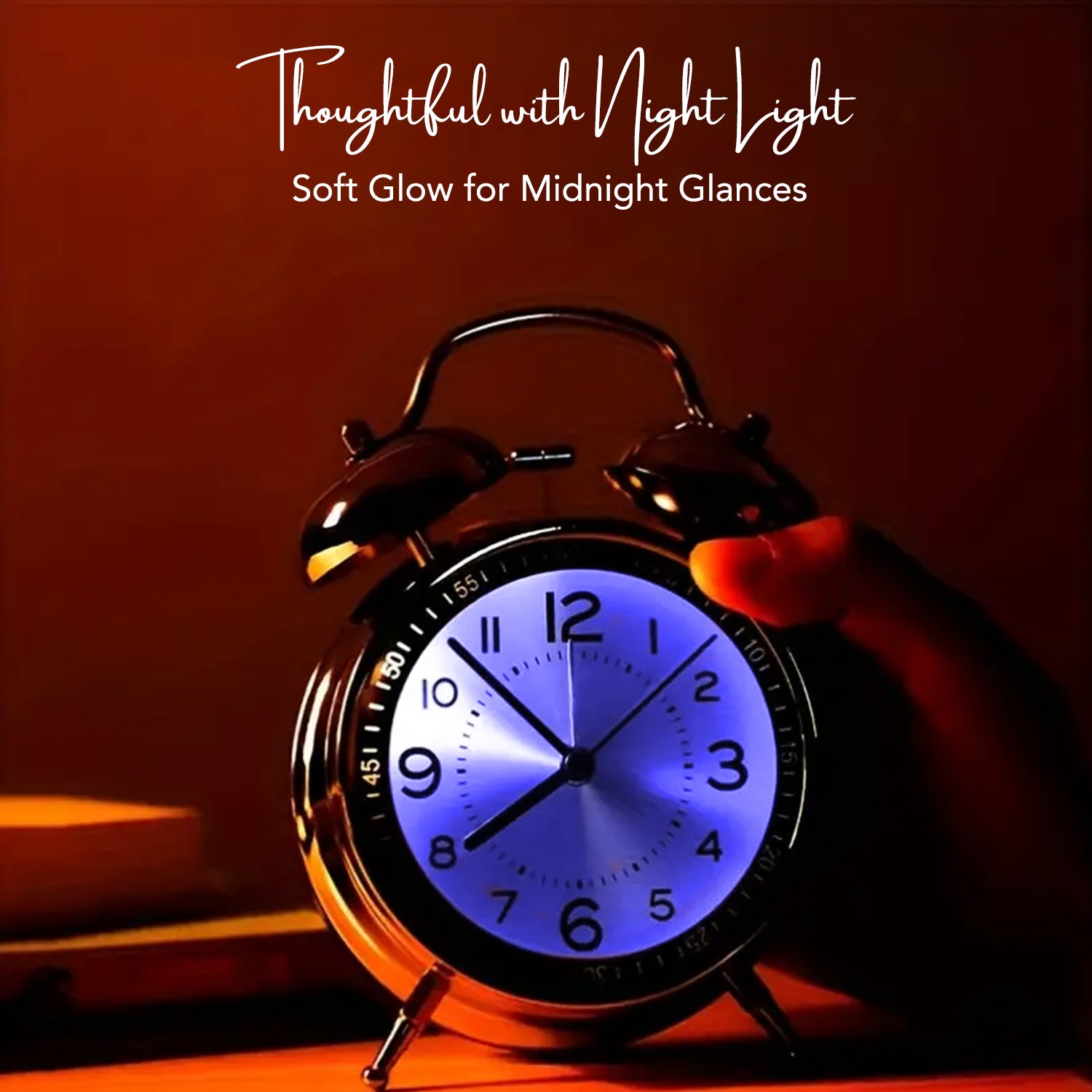 Metal Vintage Analog Alarm Clock for Bedroom & Office Decor