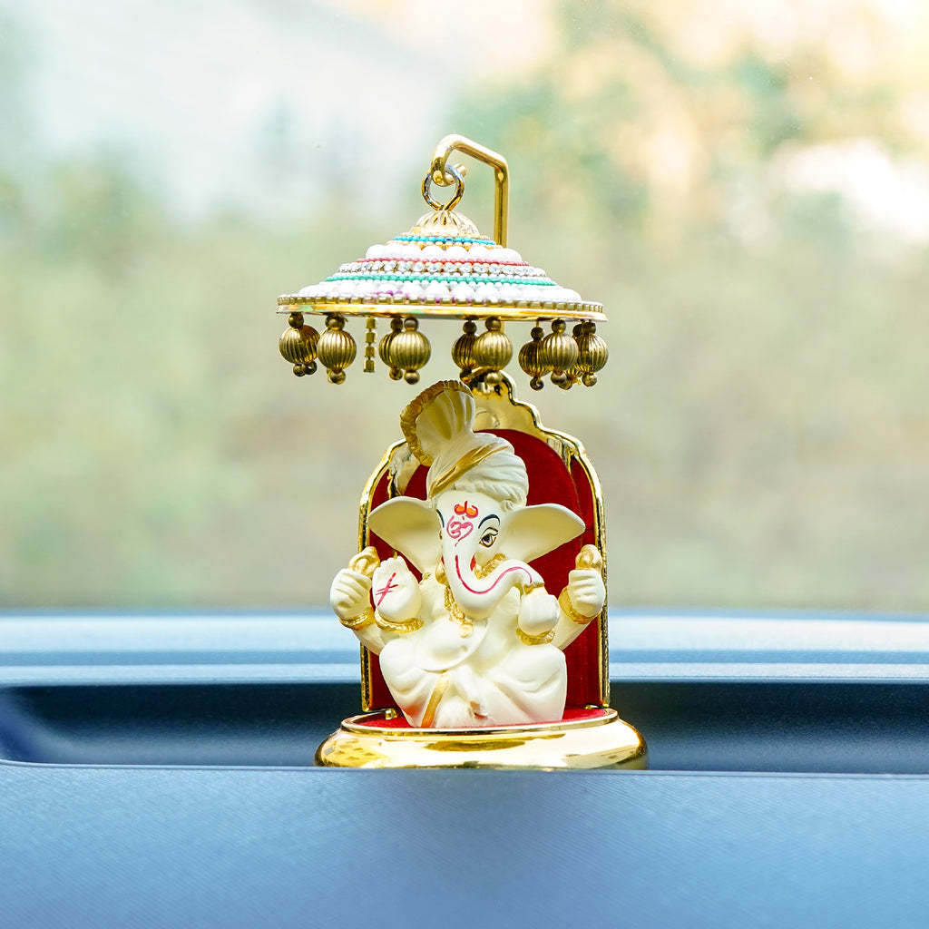 Ganesh Idol for Car Dashboard , Pooja Room & Home Decor