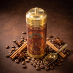 Brass Traditional Printed Filter Coffee Maker for Housewarming, Wedding & Gifting