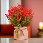 Artificial Wild Grass Flowers with Pot for Home Decor, Office Table & Gifting