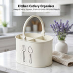 4 Compartment Metal Cutlery Holder with Handle