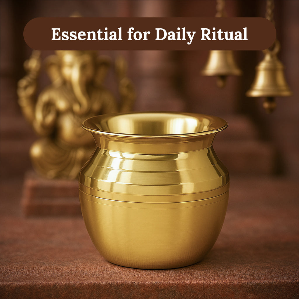 Brass Kalash for Puja & Spiritual Home Decor (500 ML)