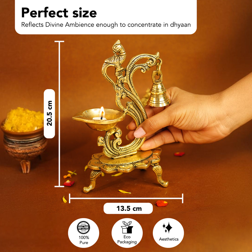 Brass Peacock Diya for Pooja & Home Decor
