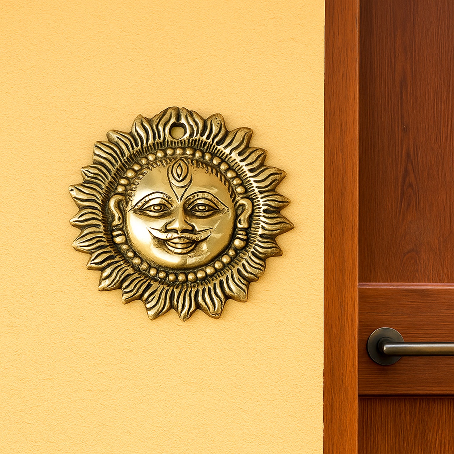 Brass Sun Face Wall Hanging Idol for Vastu  & Home Decor