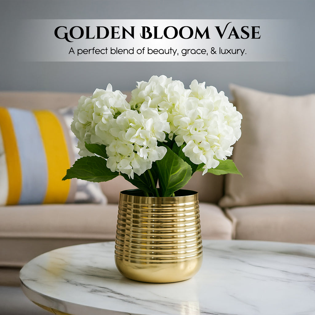 Gold Metal Planter for Indoor , Living Room & Office Decor
