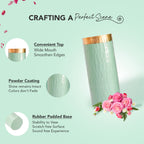 Metal Green Flower Vase Set of 2 for Home Decor, Table Decor & Gifting