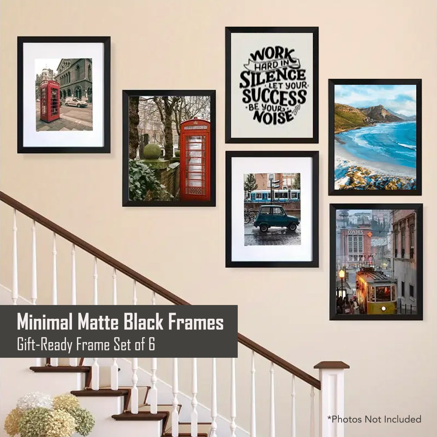 Wall Mounted Magnetic Holder Display Frame Pack of 6 for Office, Home, Store & Classroom