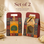 Traditional Multipurpose Foldable Gift Hamper Box Set of 2 (20.5 x 10 x 31 cm)