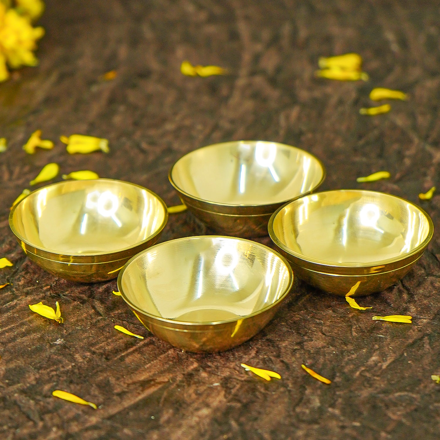 Brass Katori Set of 4 for Pooja & Ritual Decoration