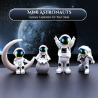 Astronaut Miniature Toy Set of 4 for Office Desk, Study Table & Home Decor