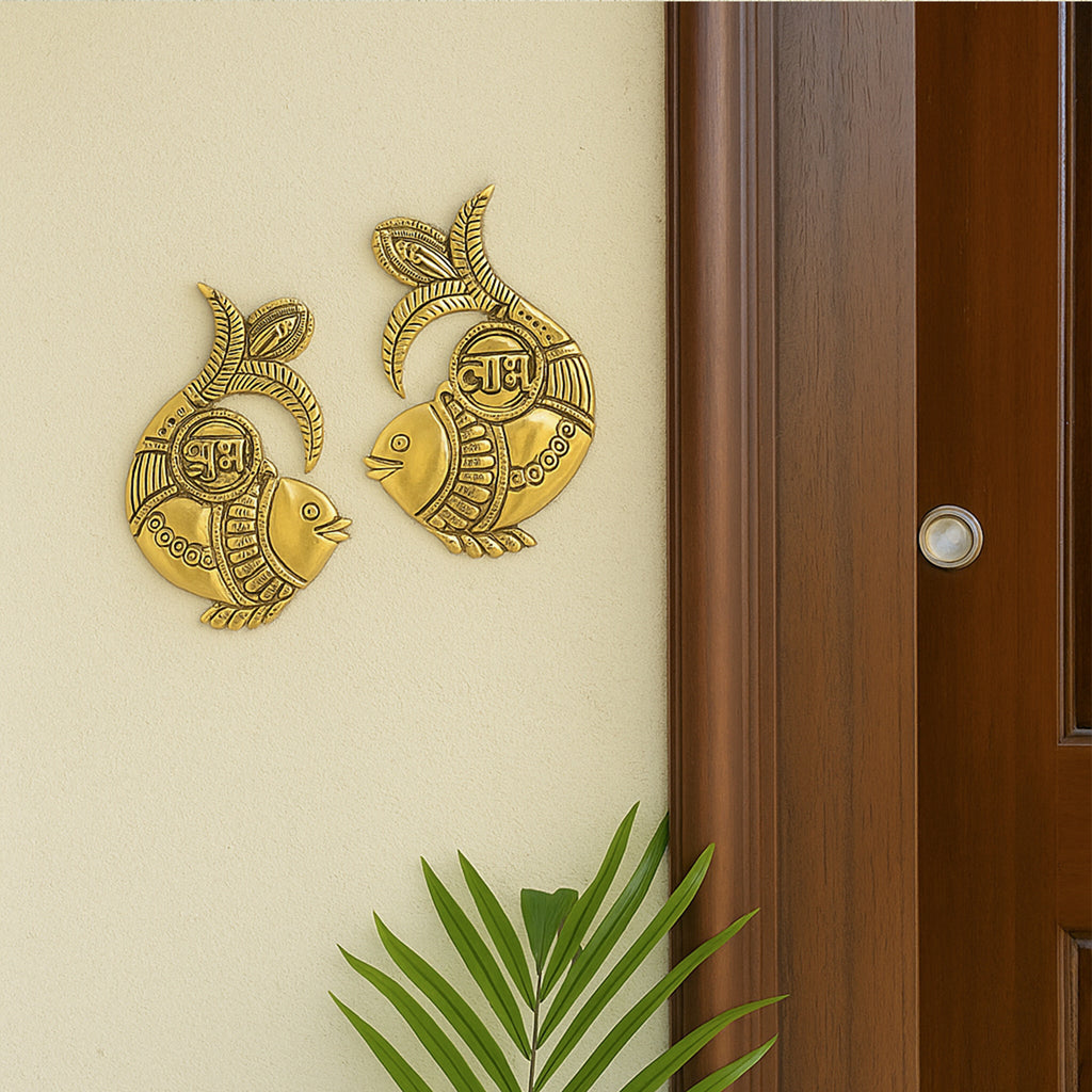 Pure Brass Shubh Labh Wall Hanging for Vastu , Office , Home Decor & Gifting