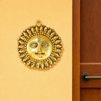 Pure Brass Sun Face Wall Hanging Idol for Vastu  & Home Decor