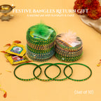 Haldi Kumkum Bangles Return Gifts Set of 10 for Wedding & Festive Gifting