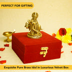 Pure Brass Krishna Idol with Velvet Gift Box for Housewarming, Wedding & Gifting