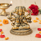 Brass Panchmukhi Hanuman Idol for Pooja & Home Decor