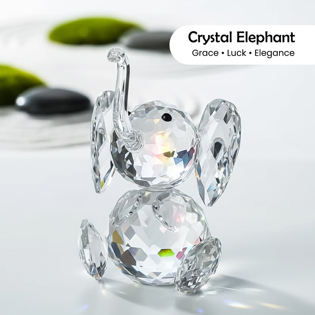 Crystal Elephant Showpiece for Home Decor & Office Decor