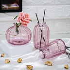 Pink Glass Bud Vase Set for Home Decor, Indoor Plants & Table Decor