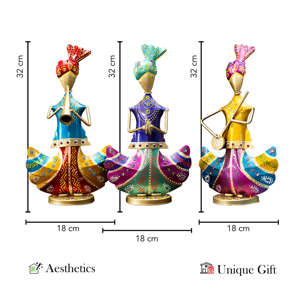 Rajasthani Musicians Showpieces for Home Decor Table, Living Room & Gifting