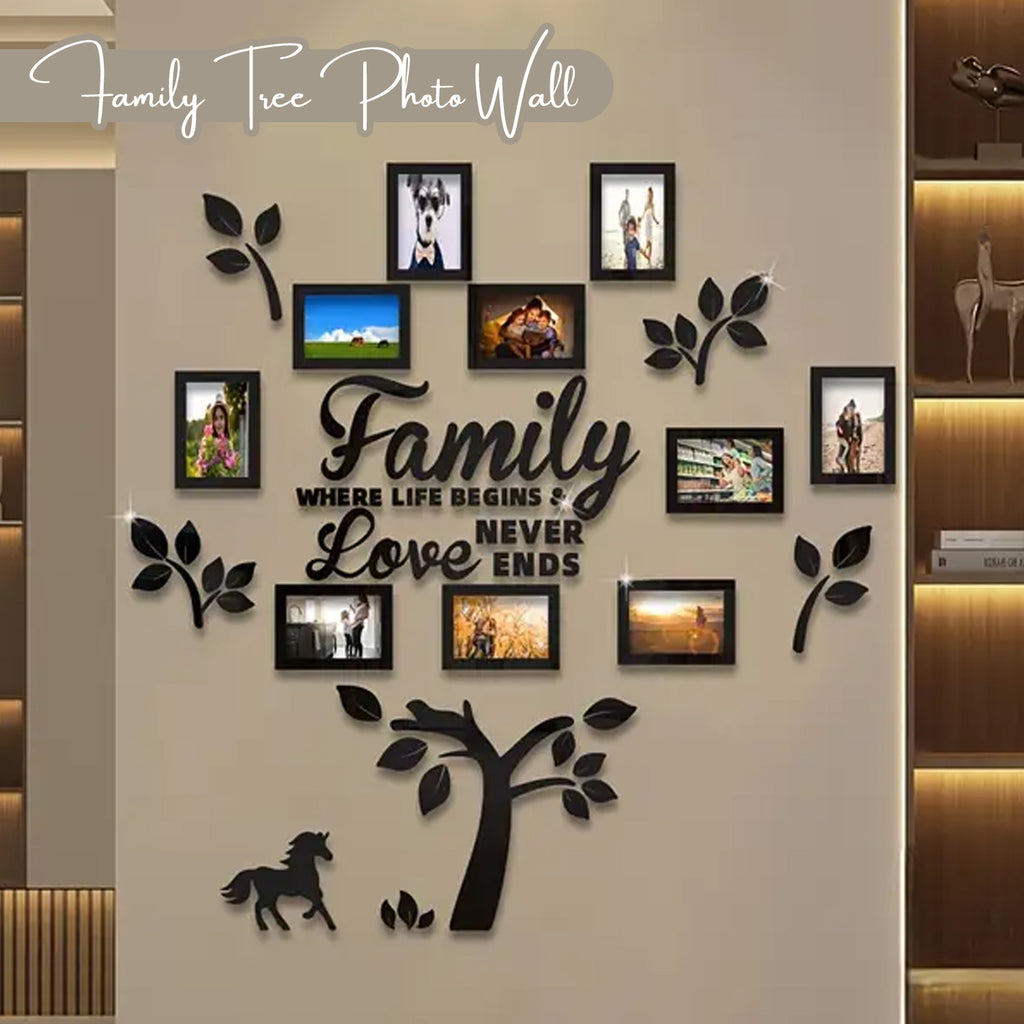 Acrylic Family Tree Wall Decor Photo Frame for Home Decor & Gifting