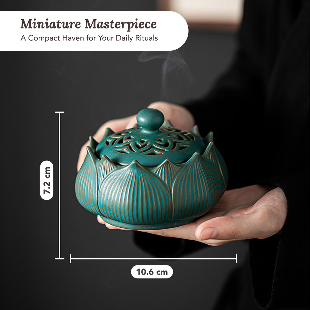 Ceramic Lotus Dhoop Dani for Home Decor & Pooja